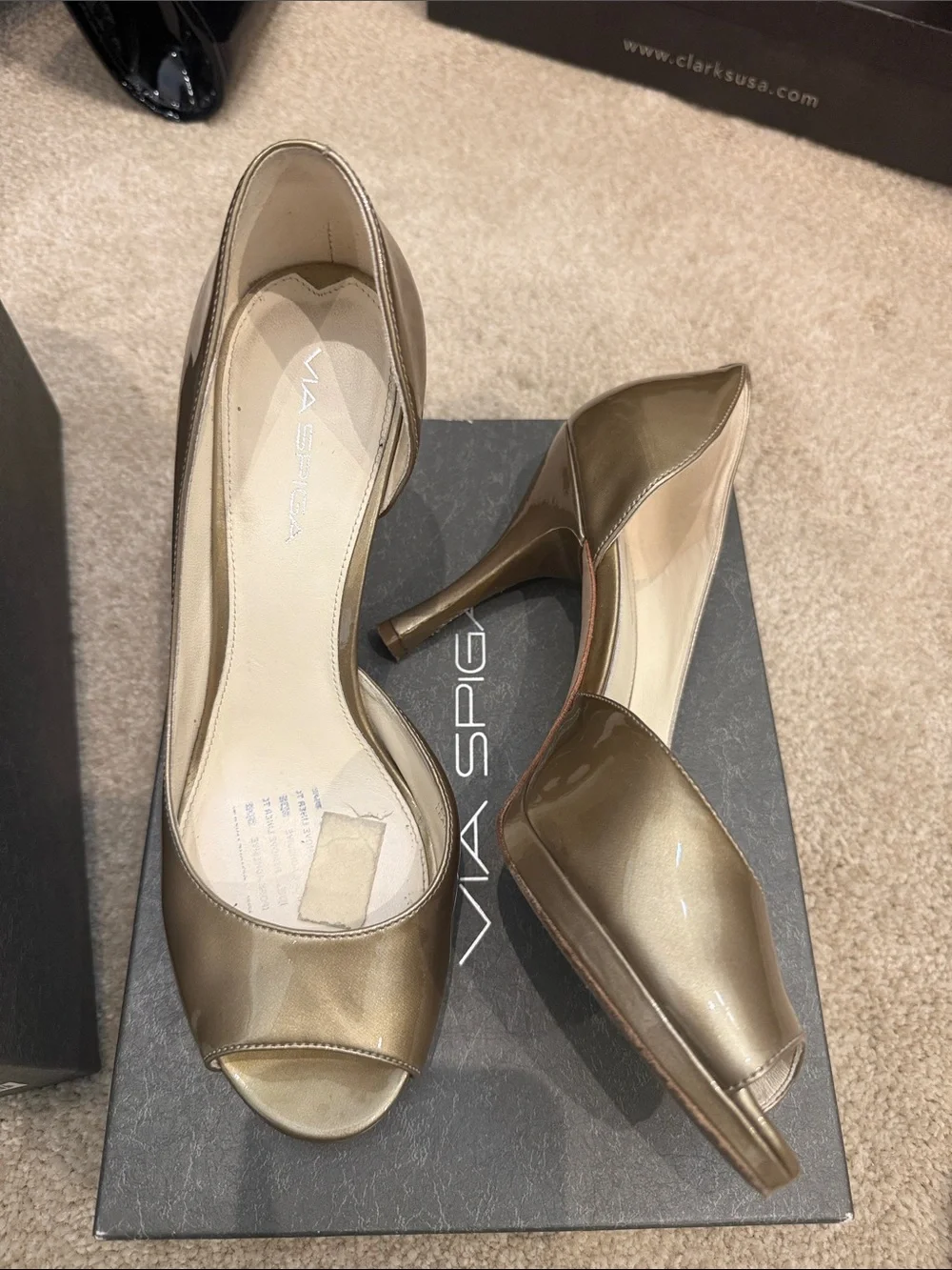 Gold Peep-Toe Heels - Elegant Women's Dress Pumps